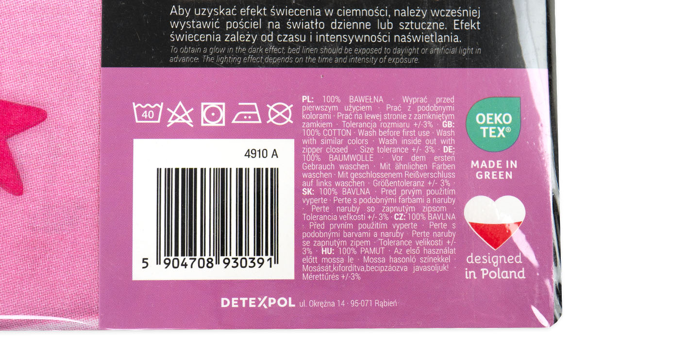 pościel 160x200 świecąca jednorożec tęcza